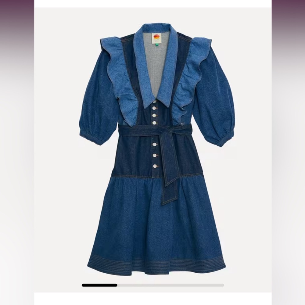 Farm Rio Patch Denim midi dress - Picture 4 of 7